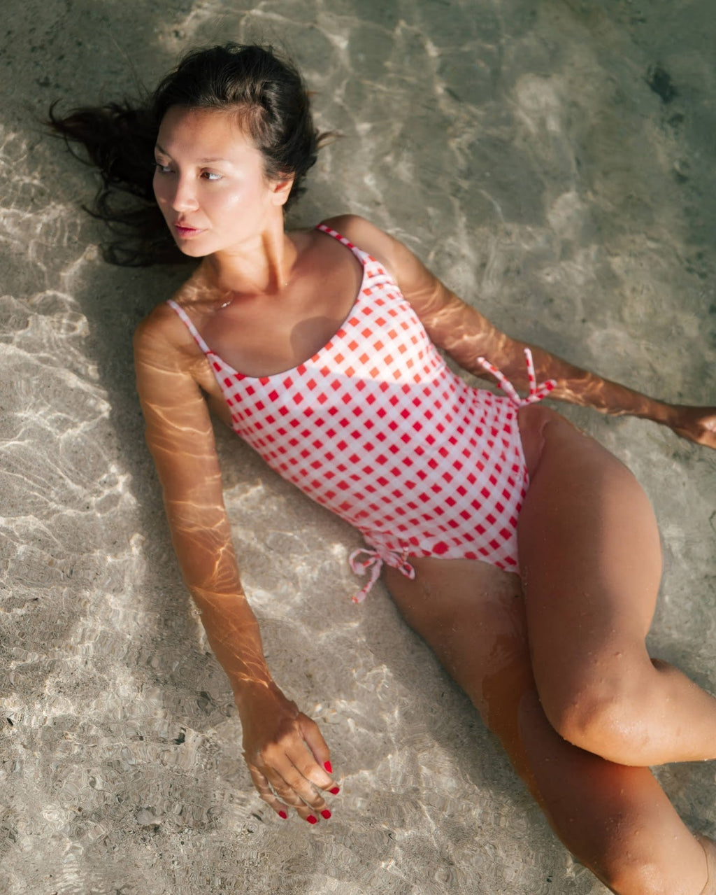 Kendall One Piece Swimsuit - Guava Gingham - Che Cose Belle
