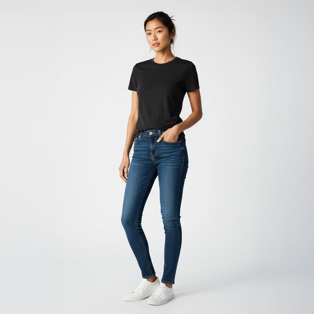 Kenzi Black Short Sleeve Crew - Che Cose Belle