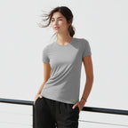 Kenzi Grey Short Sleeve Crew - Che Cose Belle