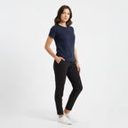 Kenzi Navy Short Sleeve Crew - Che Cose Belle