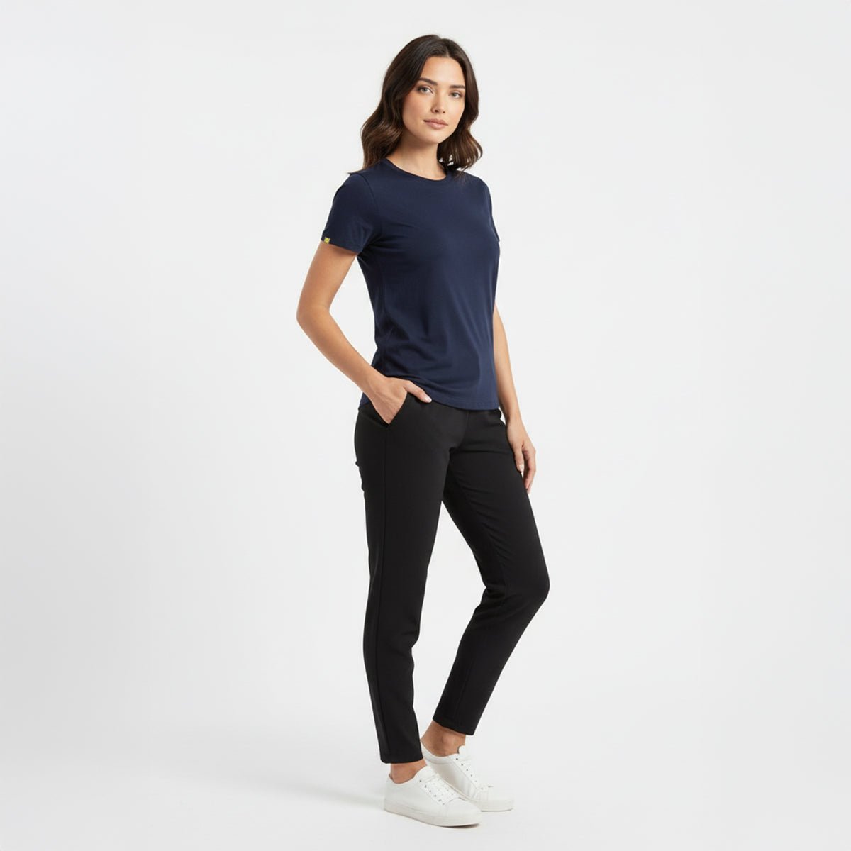 Kenzi Navy Short Sleeve Crew - Che Cose Belle
