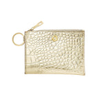 Keychain Wallet — Gold Leather Card Case