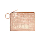 Keychain Wallet — Rose Gold Leather Card Case