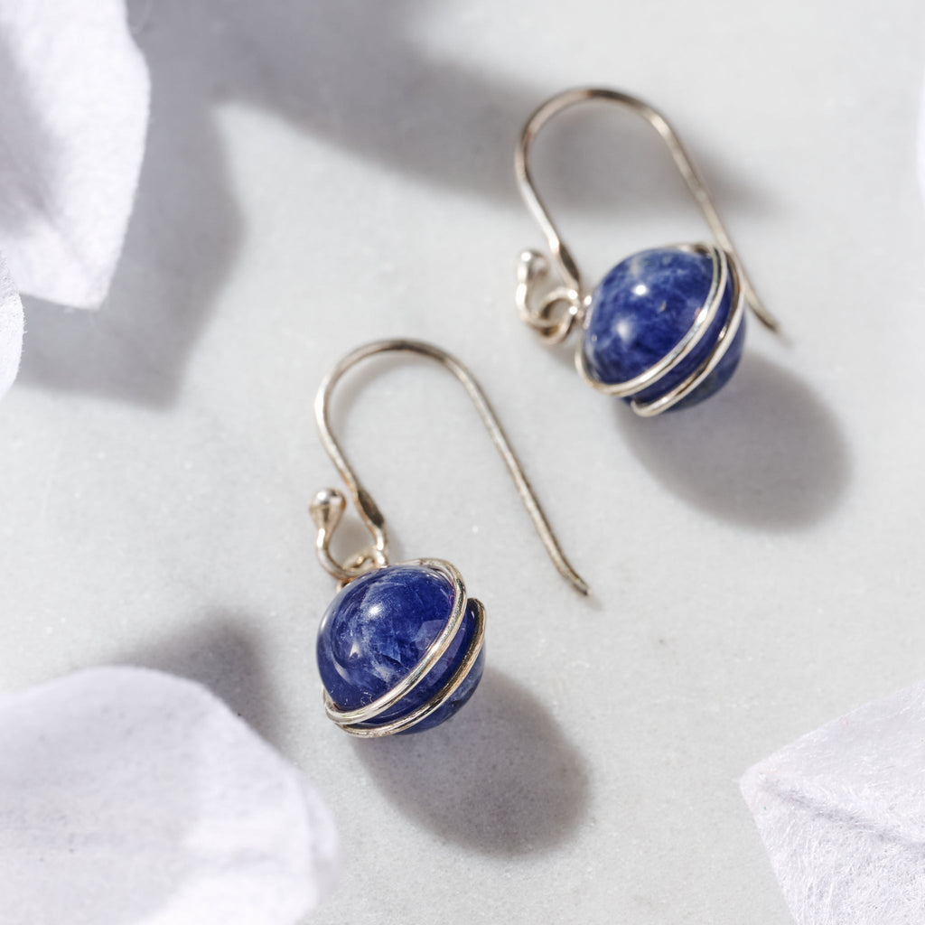 Khasi Kay Sterling Silver Sodalite Earrings - Che Cose Belle