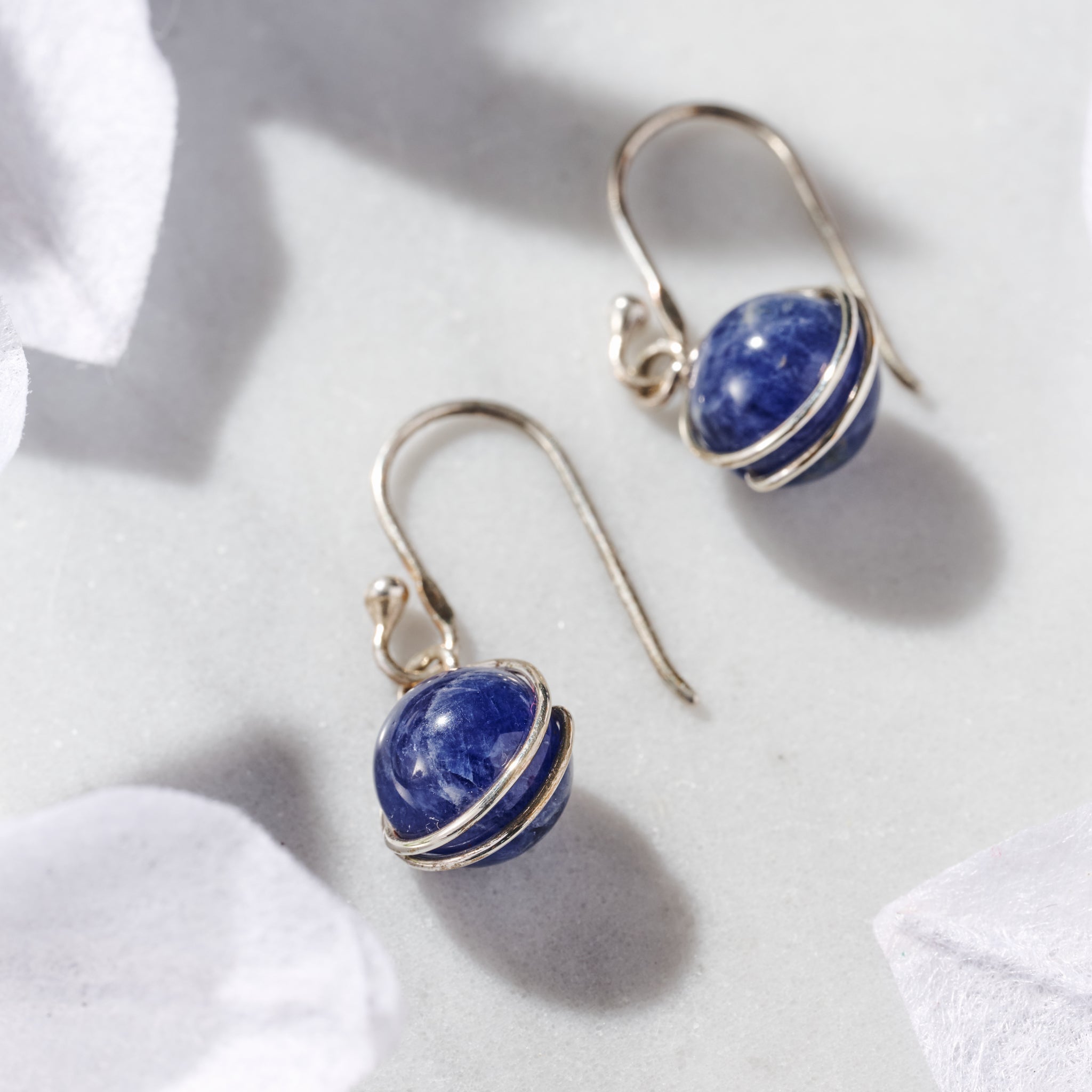 Khasi Kay Sterling Silver Sodalite Earrings - Che Cose Belle