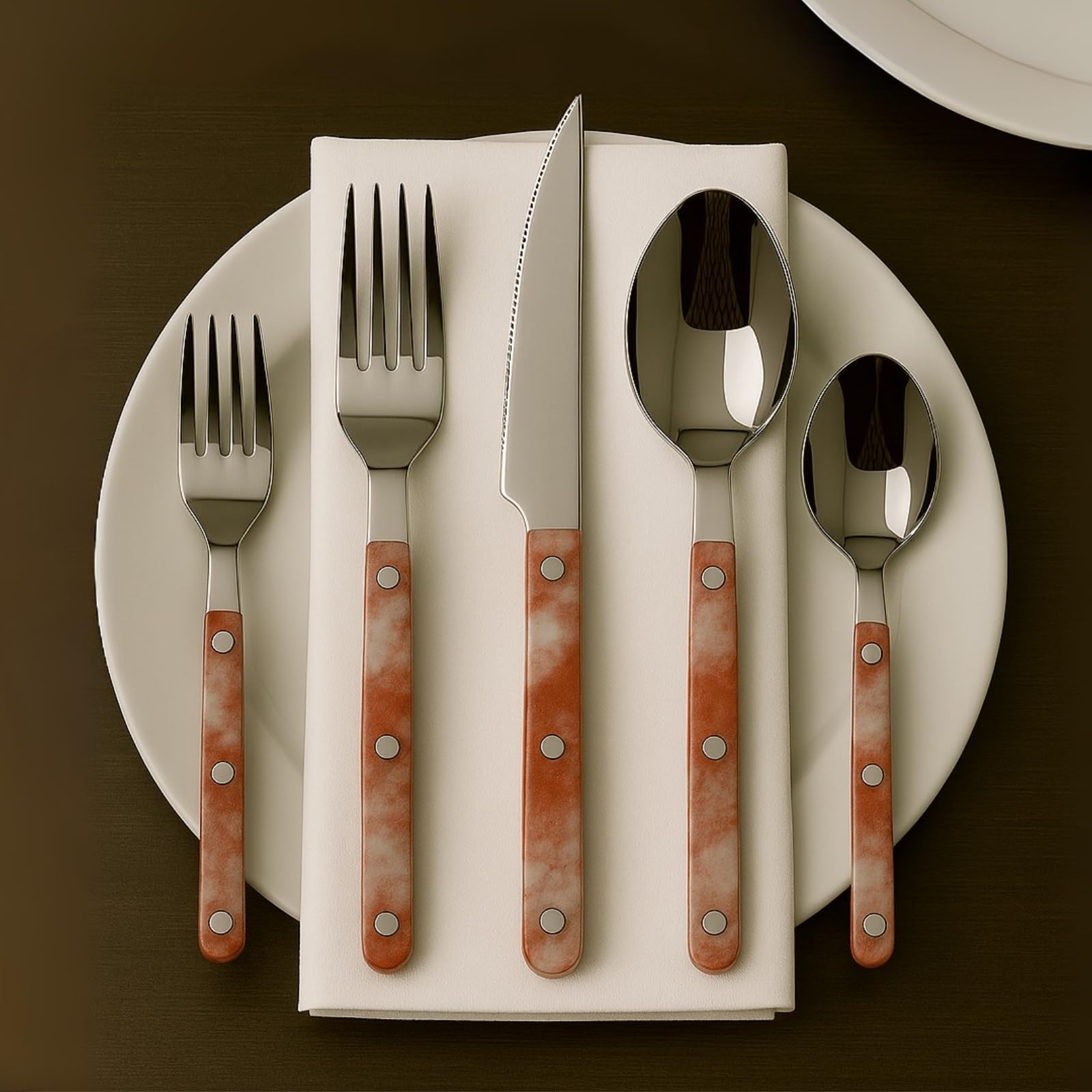 Khen 20-Piece Cutlery Set with Dinner Knives, Forks, Spoons, Salad Forks & Teaspoons - Che Cose Belle