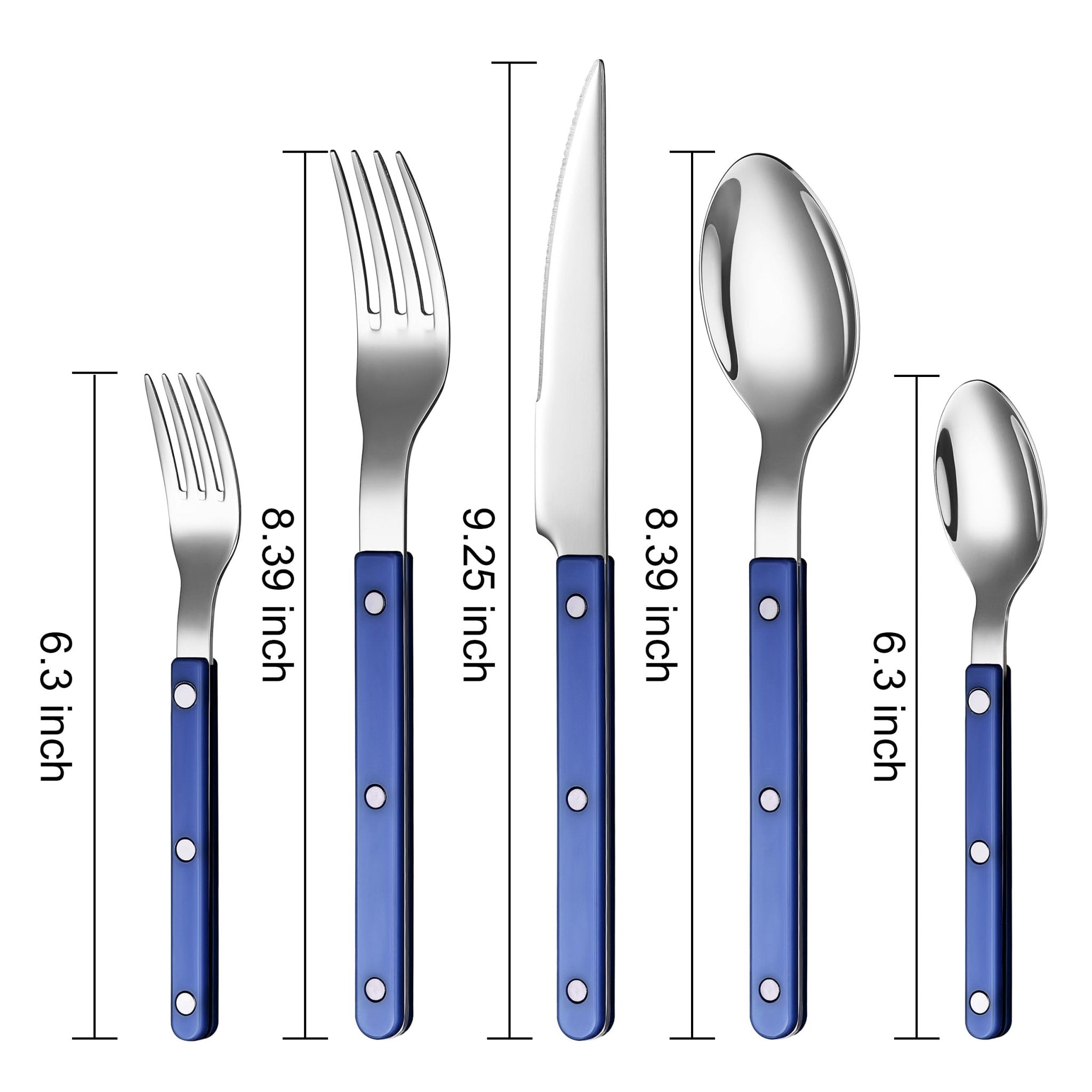 Khen Blue Cutlery Set of 20 –18/8 Stainless Steel Flatware - Che Cose Belle