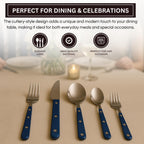 Khen Blue Cutlery Set of 20 –18/8 Stainless Steel Flatware - Che Cose Belle