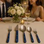 Khen Blue Cutlery Set of 20 –18/8 Stainless Steel Flatware - Che Cose Belle