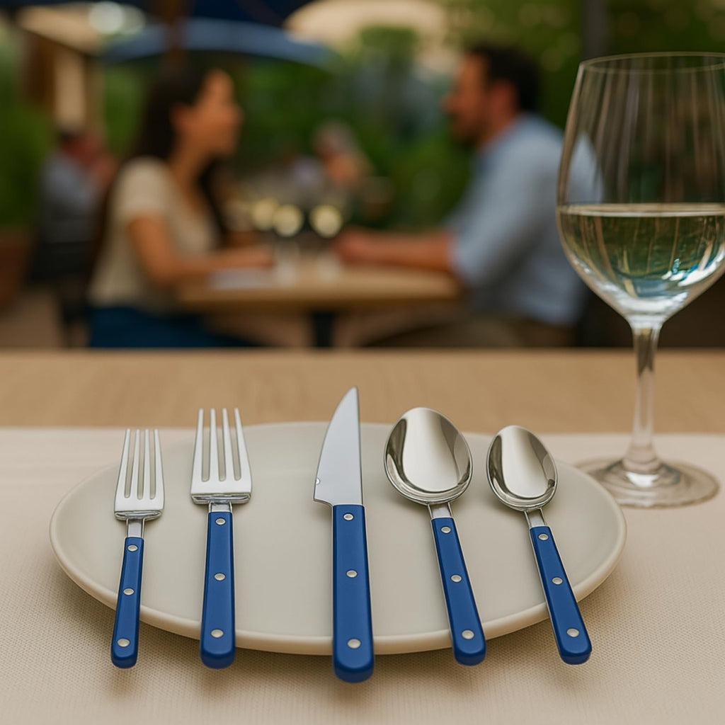 Khen Blue Cutlery Set of 20 –18/8 Stainless Steel Flatware - Che Cose Belle
