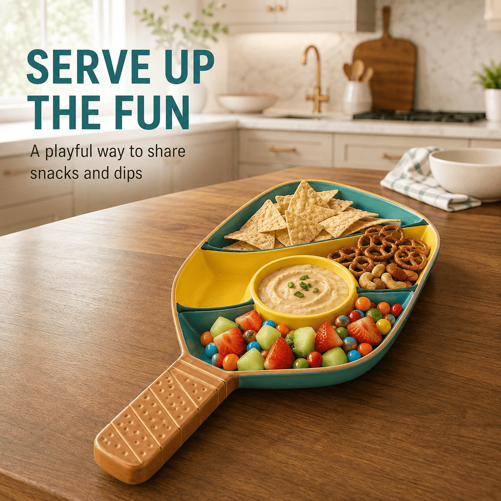 Khen Ceramic Pickleball Dish | Paddle Shaped Serving Tray Platter Decorative Tableware - Che Cose Belle