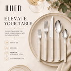 Khen Cream Cutlery Set of 20 –18/8 Stainless Steel Flatware - Che Cose Belle
