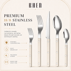 Khen Cream Cutlery Set of 20 –18/8 Stainless Steel Flatware - Che Cose Belle