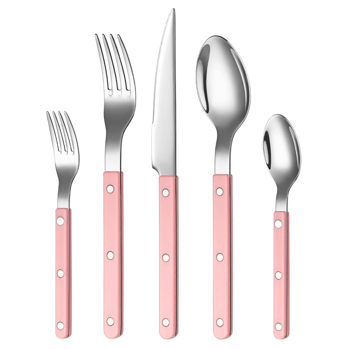 Khen Pink Cutlery Set of 20 –18/8 Stainless Steel Flatware - Che Cose Belle