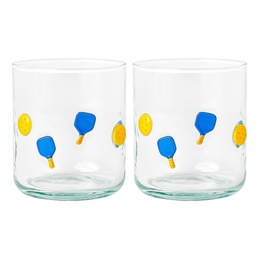 Khen Set of 2 Pickleball Paddle Icon Juice Glass Athletic Sports Cup 14.8oz - Che Cose Belle