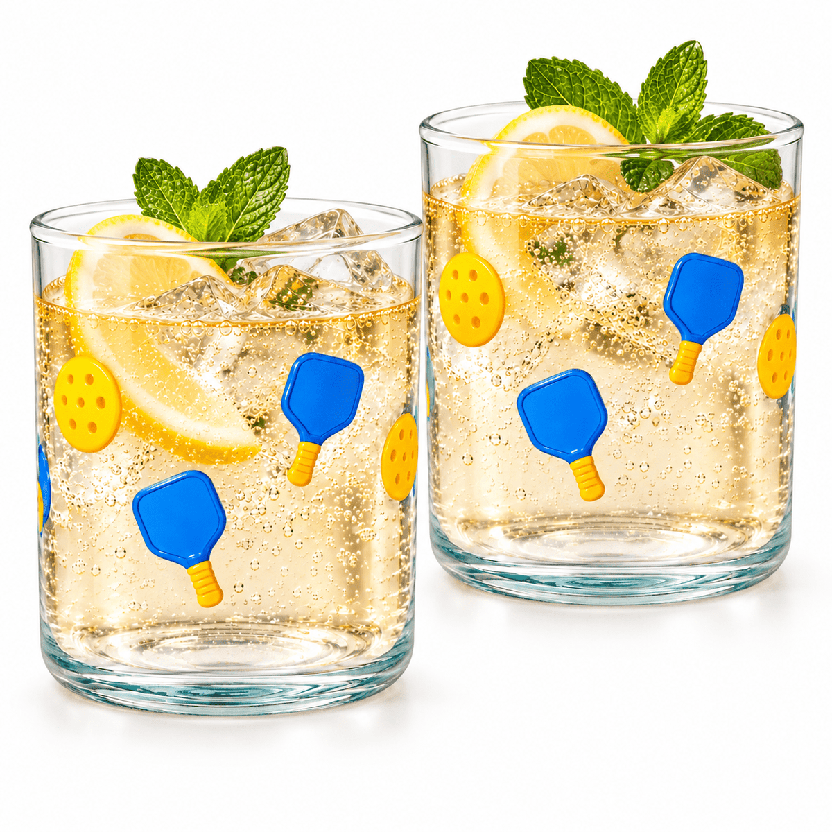 Khen Set of 2 Pickleball Paddle Icon Juice Glass Athletic Sports Cup 14.8oz - Che Cose Belle