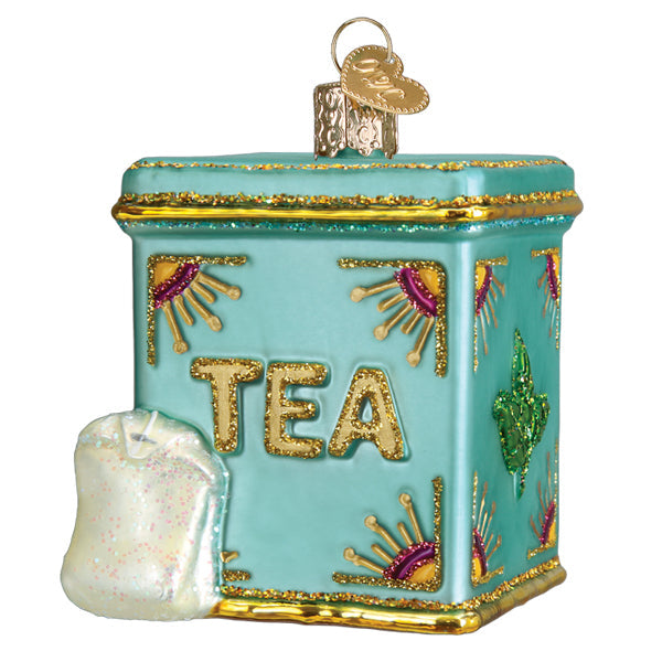 Tea Tin Glass  Ornament