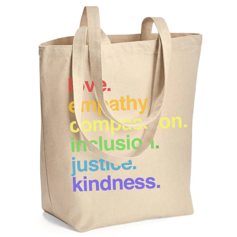 'Kindness Is' Pride Large Canvas Tote - Che Cose Belle