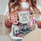 Kisses 25 Cents Ceramic Mug 14.5oz Vintage Valentine Xoxo Coffee Tea Cup Cute Novelty Gift