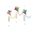 Kite Wind Chime, Sm Asst (Set of 3) - Che Cose Belle