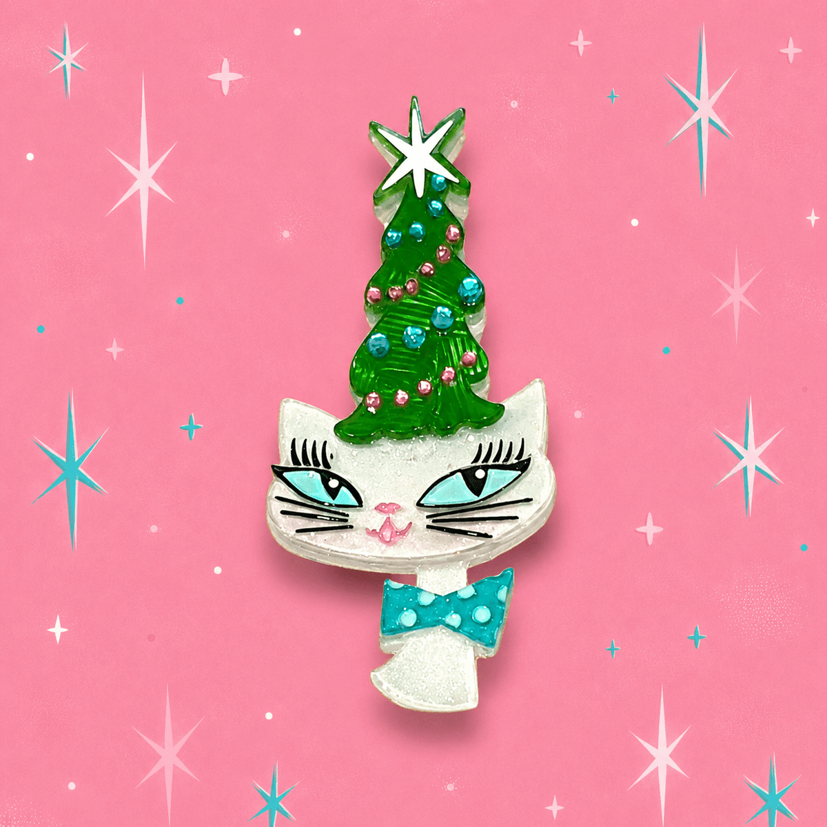 Kitty Christmas Hat Brooch by Miss Fluff x Lipstick & Chrome - Che Cose Belle