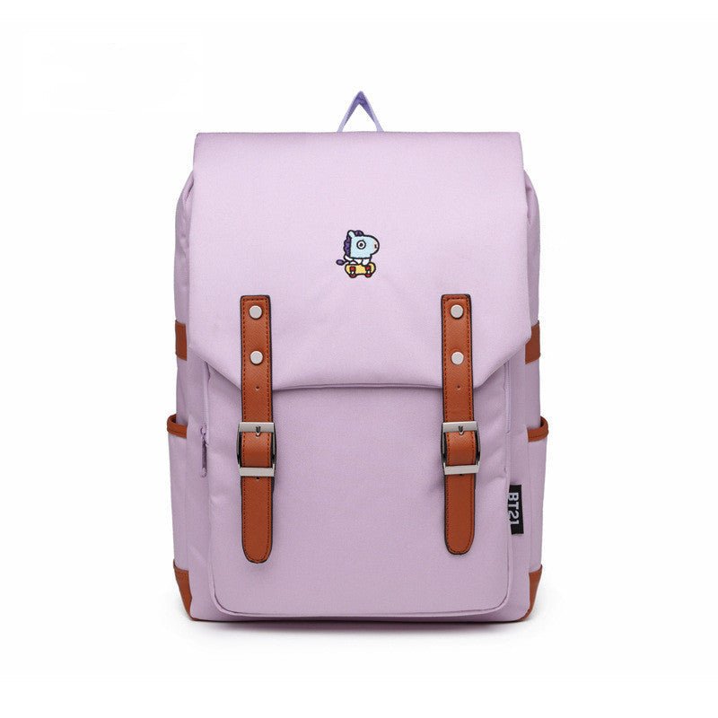 Korean Style Solid Color Retro Computer Backpacks - Che Cose Belle