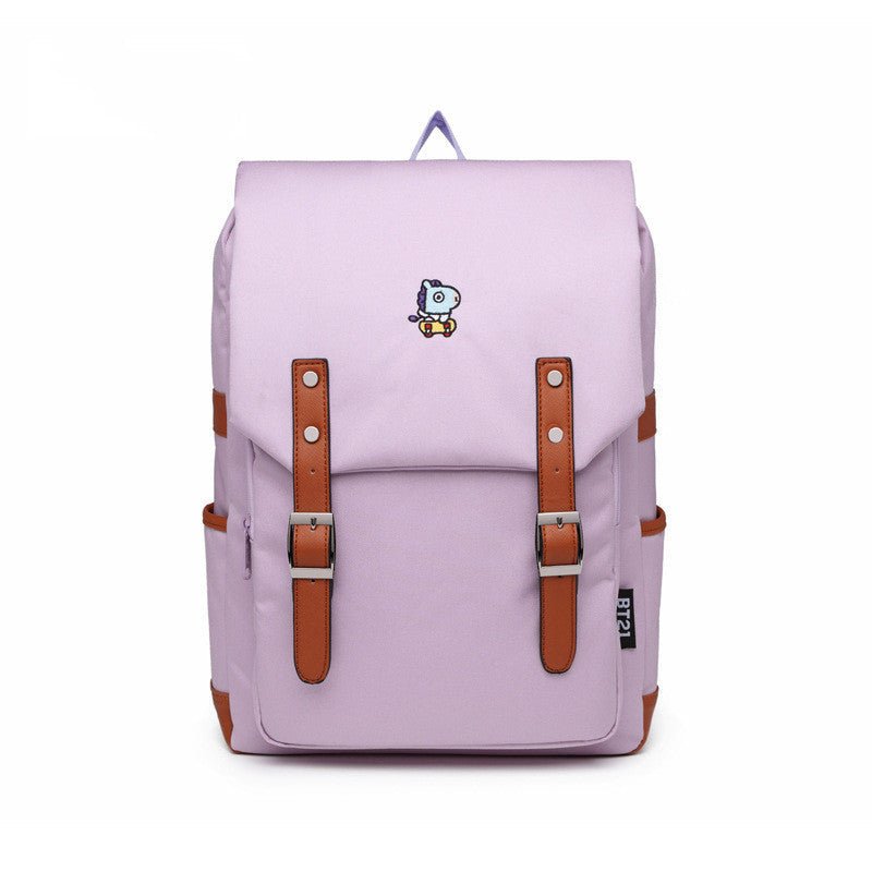 Korean Style Solid Color Retro Computer Backpacks - Che Cose Belle