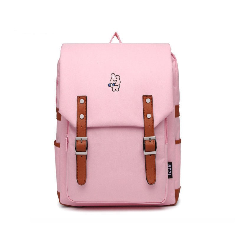 Korean Style Solid Color Retro Computer Backpacks - Che Cose Belle