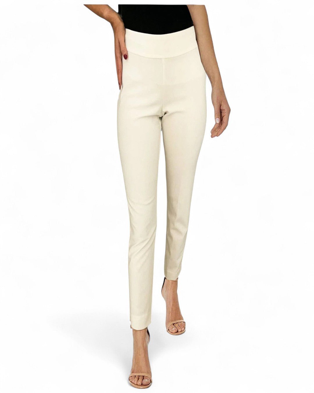 Krazy Larry P21 Microfiber Straight Leg Pant - Ivory - Che Cose Belle
