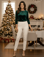 Krazy Larry P21 Microfiber Straight Leg Pant - Ivory - Che Cose Belle
