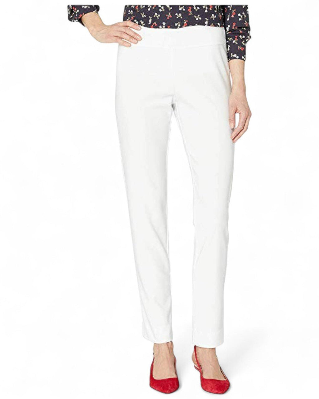 Krazy Larry P21 Microfiber Straight Leg Pant - White - Che Cose Belle