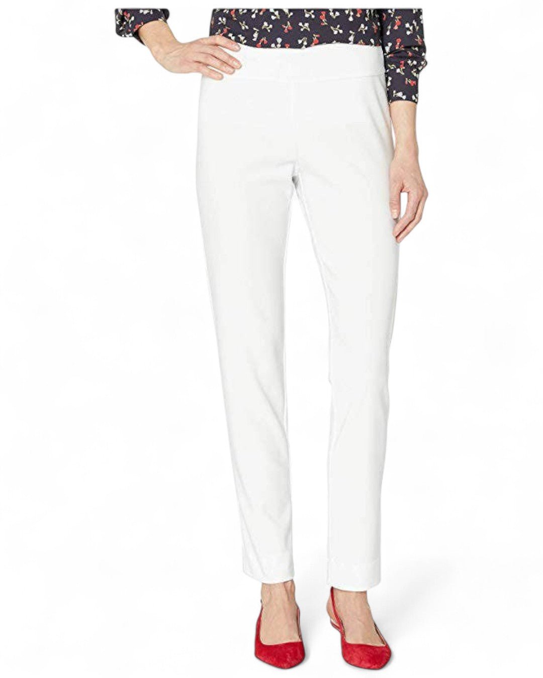 Krazy Larry P21 Microfiber Straight Leg Pant - White - Che Cose Belle
