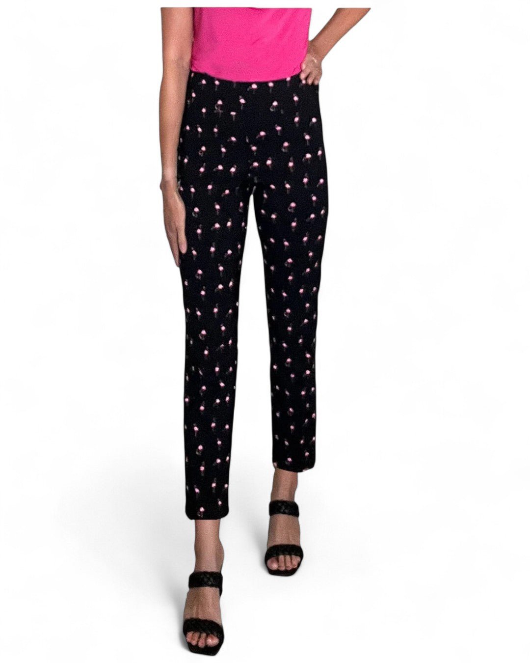 Krazy Larry P507 Pull on Pant - Black Flamingo - Che Cose Belle
