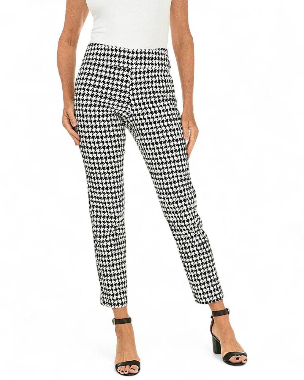 Krazy Larry P507 Pull on Pant - Black Mini Hounds tooth - Che Cose Belle