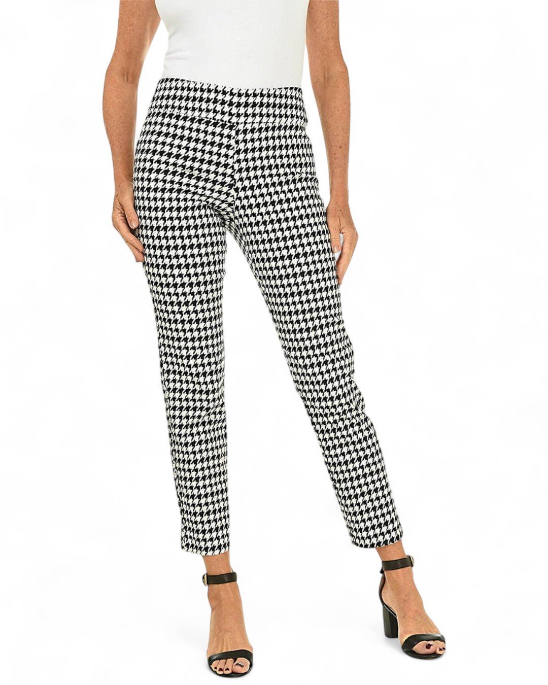 Krazy Larry P507 Pull on Pant - Black Mini Hounds tooth - Che Cose Belle