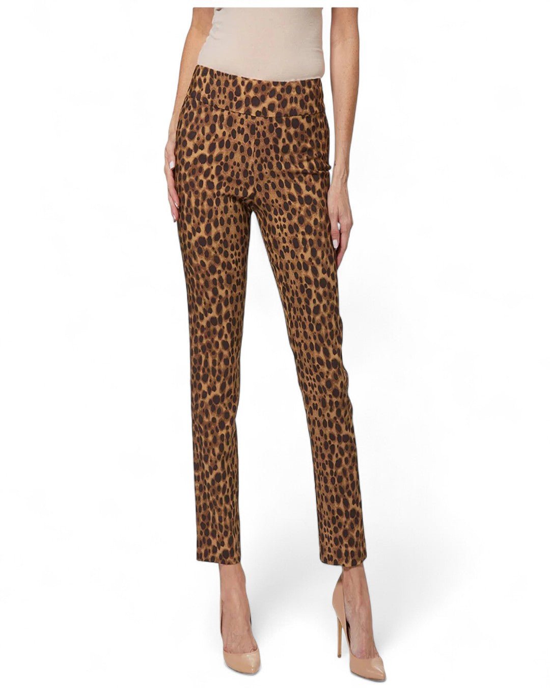 Krazy Larry P507 Pull on Pant - Brown Leopard - Che Cose Belle
