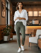 Krazy Larry P507 Pull on Pant - Olive - Che Cose Belle