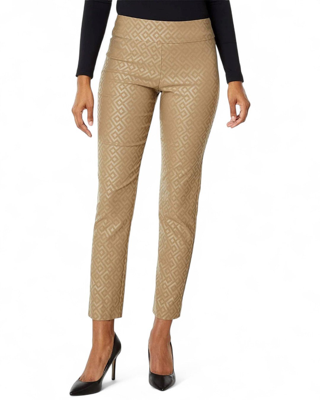Krazy Larry P507 Pull on Pant - Taupe Geometric - Che Cose Belle