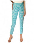 Krazy Larry P507 Pull on Pant - Turquoise Mini Houndstooth - Che Cose Belle