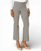 Krazy Larry P600 Pull on Wide Ankle Pant - Black/White Stripe - Che Cose Belle