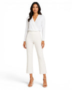 Krazy Larry P600 Pull on Wide Ankle Pant - Oatmeal Stripe - Che Cose Belle