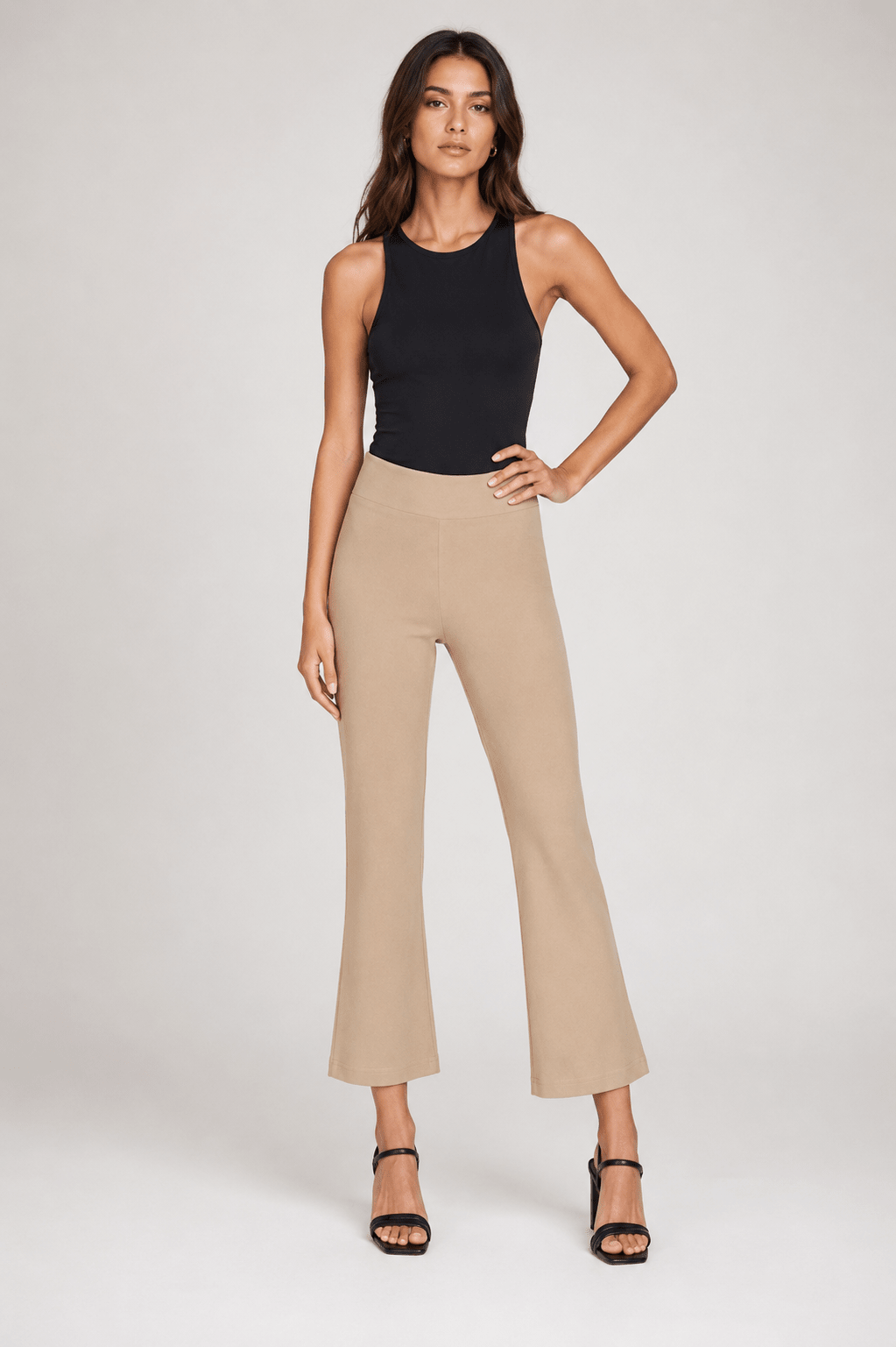 Krazy Larry P600 Pull on Wide Ankle Pant - Taupe - Che Cose Belle