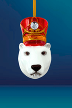 KRG Arctic Polar Bear Head Polish Glass Ornament - Che Cose Belle