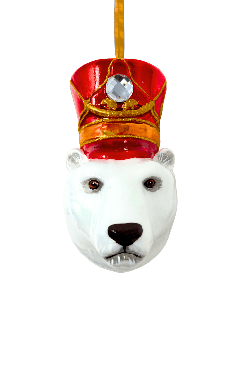 KRG Arctic Polar Bear Head Polish Glass Ornament - Che Cose Belle