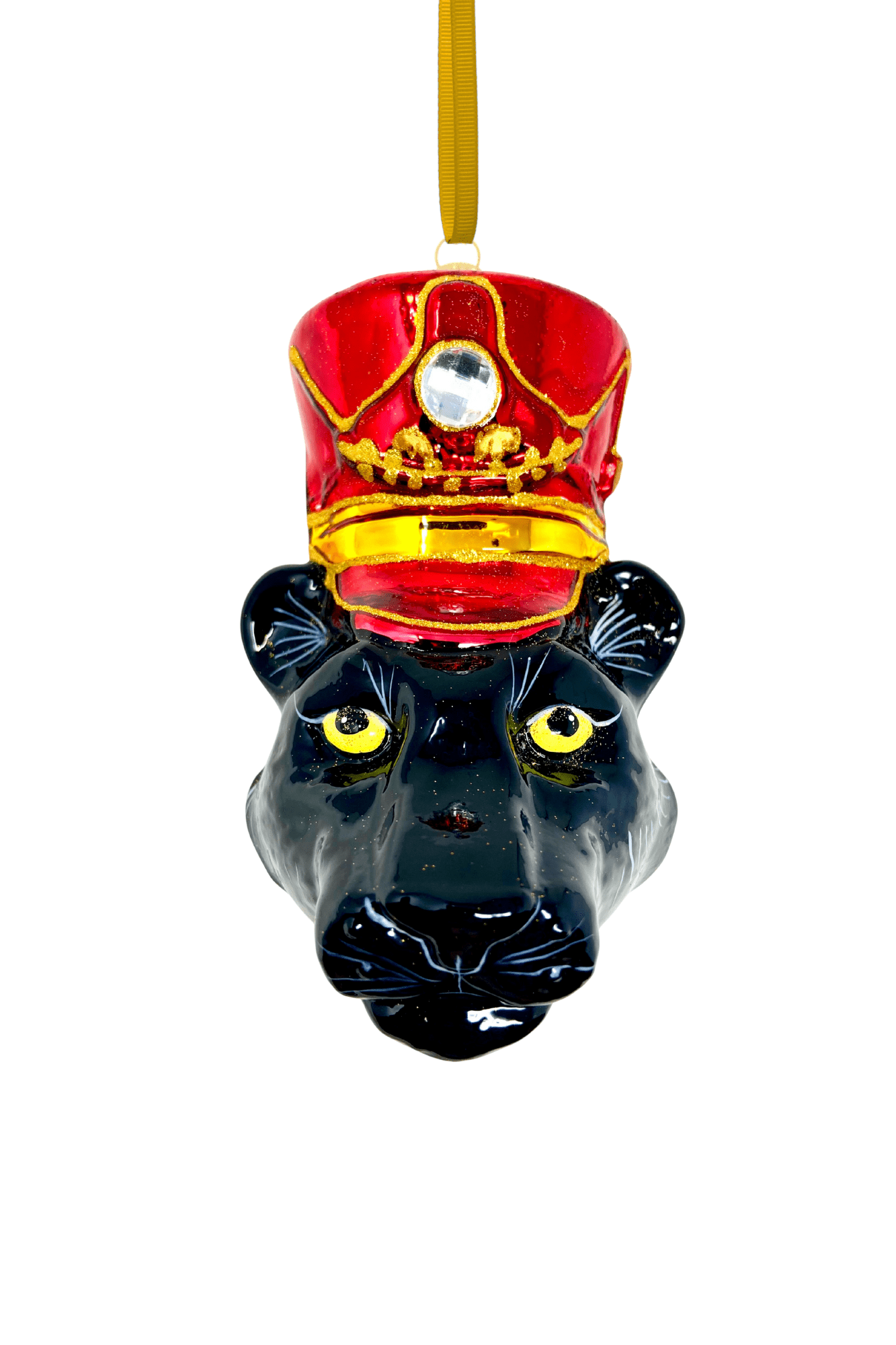 KRG Black Panther Head Polish Glass Ornament - Che Cose Belle