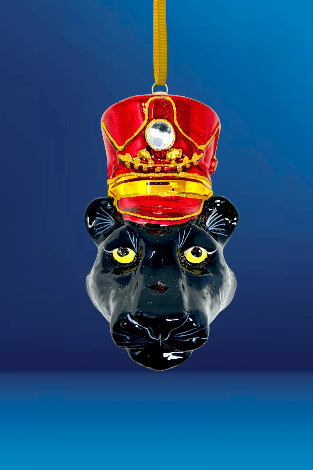 KRG Black Panther Head Polish Glass Ornament - Che Cose Belle