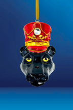 KRG Black Panther Head Polish Glass Ornament - Che Cose Belle