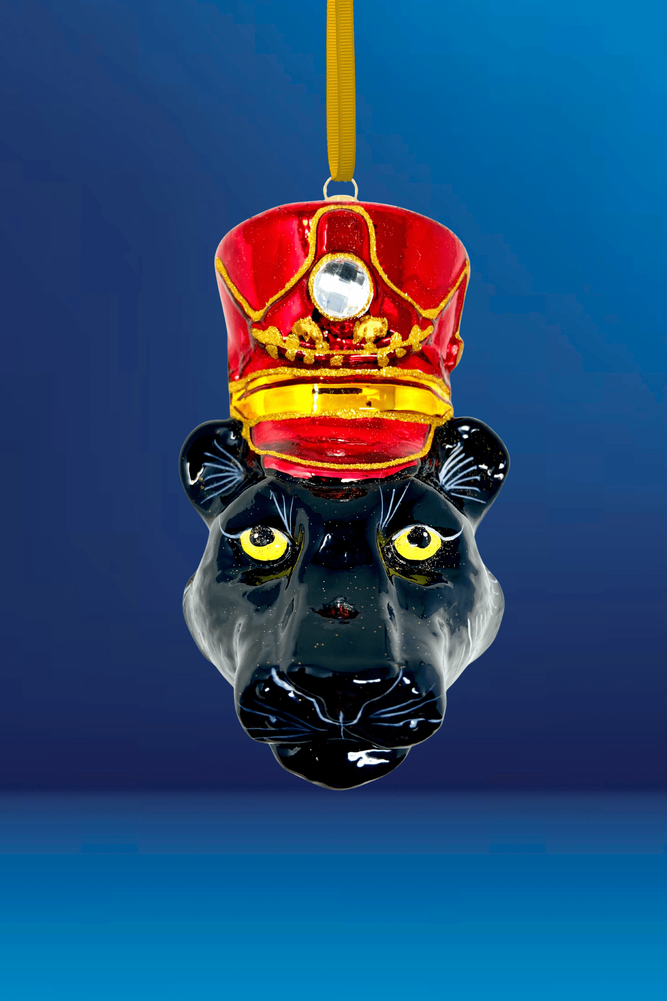 KRG Black Panther Head Polish Glass Ornament - Che Cose Belle
