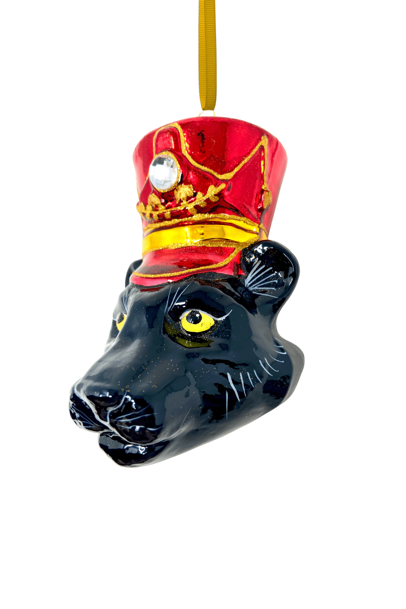 KRG Black Panther Head Polish Glass Ornament - Che Cose Belle