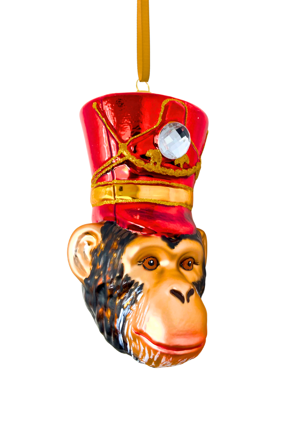 KRG Chimpanzee Head Polish Glass Ornament - Che Cose Belle